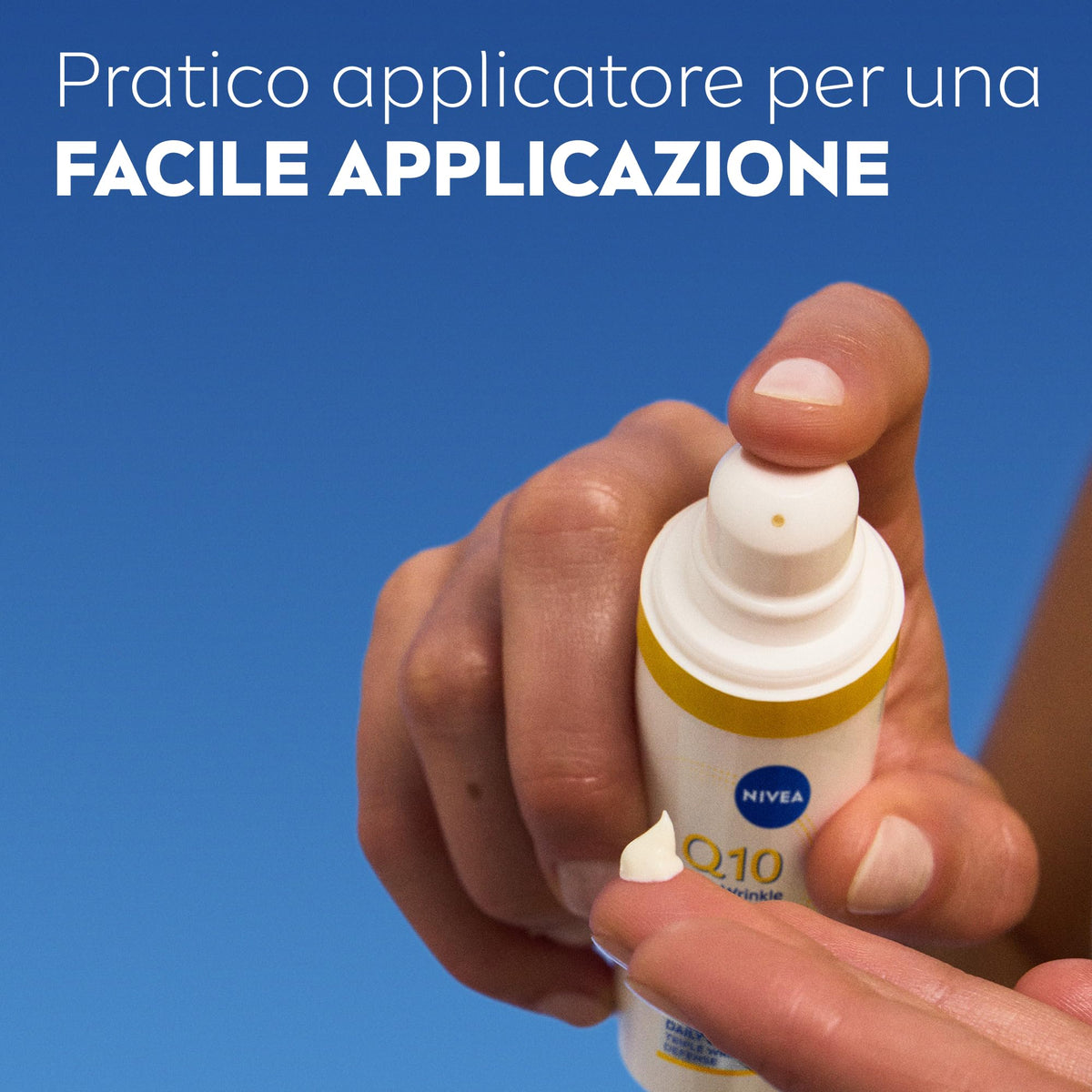 NIVEA Q10 Anti-Rughe Expert Fluido UV Quotidiano SPF 50 40 ml, Crema viso antirughe a tripla azione con protezione solare, Crema viso SPF 50 con Q10 Puro e Glycostop contro raggi UV e rughe