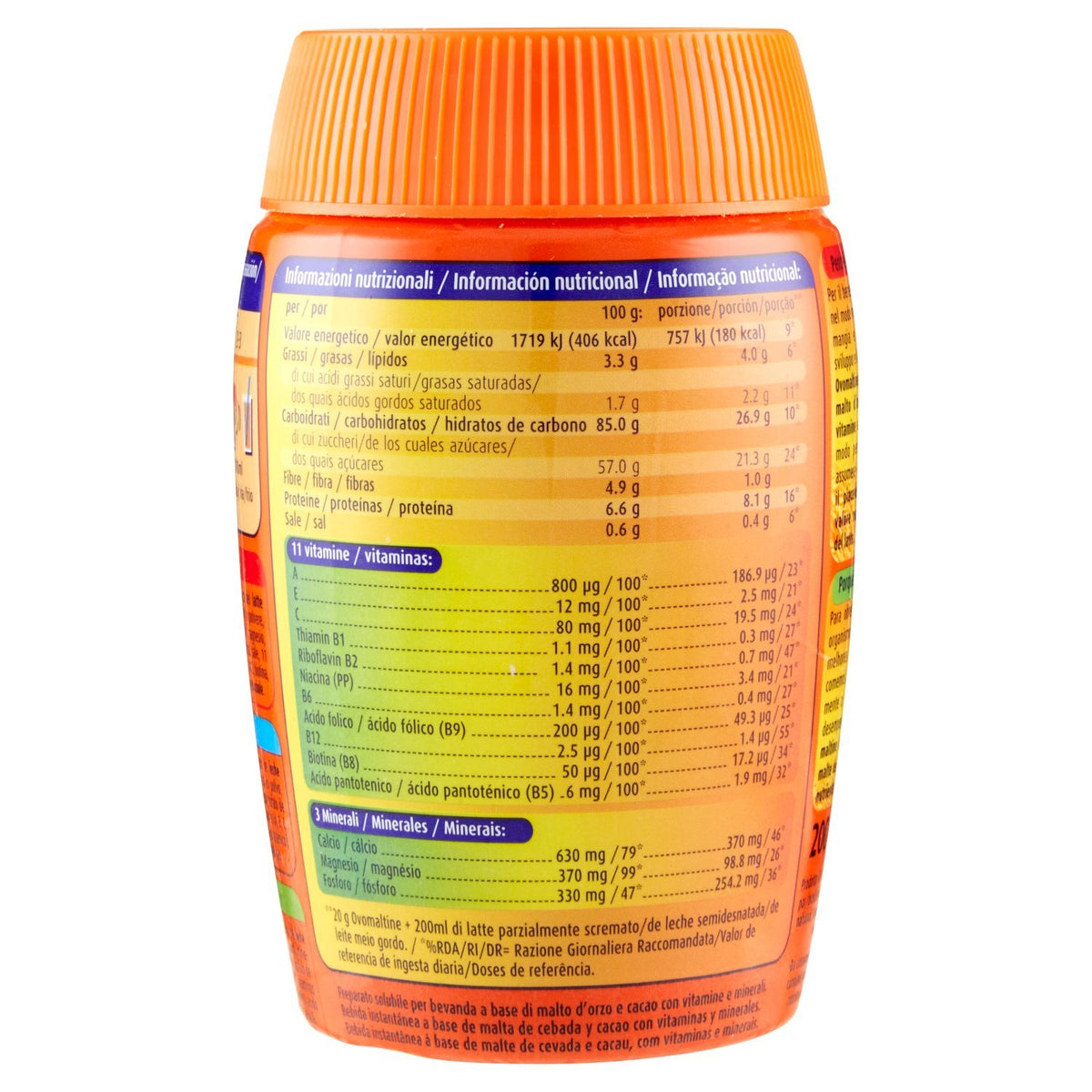 Ovomaltine - Preparato solubile per bevanda, L'energia naturale del malto d'orzo - 4 pezzi da 200 g [800 g]