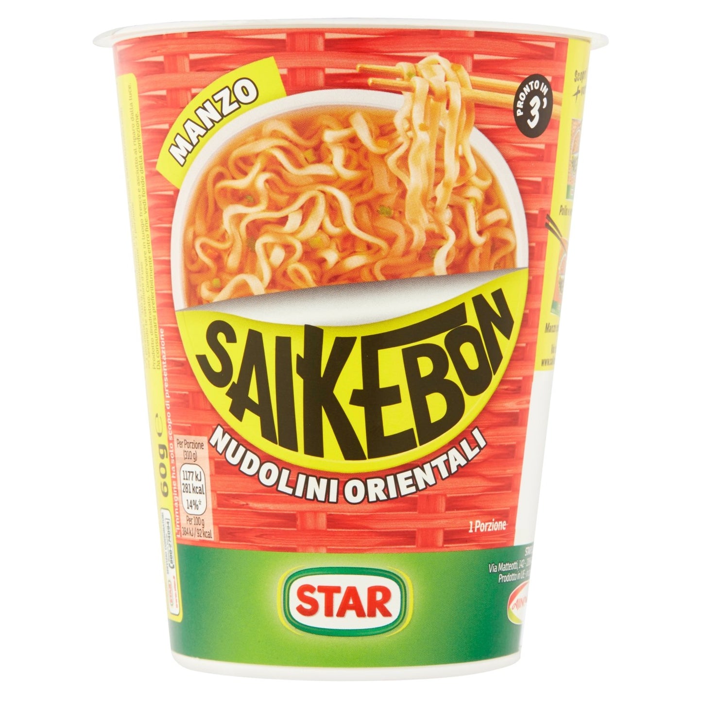 Saikebon Noodles Manzo Cup - 60 gr