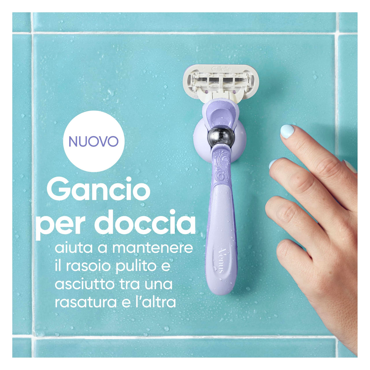 Gillette Venus Extra Smooth Swirl Rasoio Donna Con 2 Lamette Di Ricambio, Manico Flexiball Riutilizzabile E Gancio Per Doccia