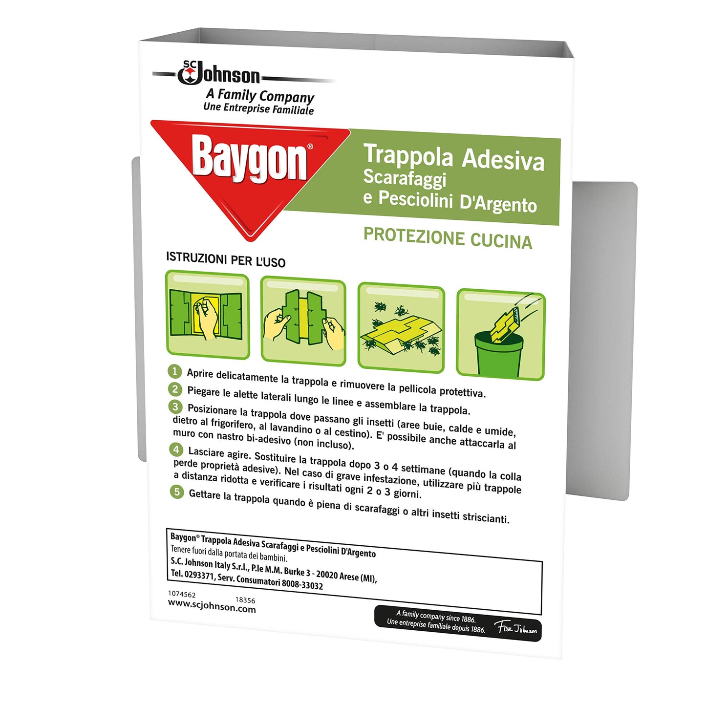 Baygon Trappola Adesiva Scarafaggi Protezione Cucina, 2 x 62.5g
