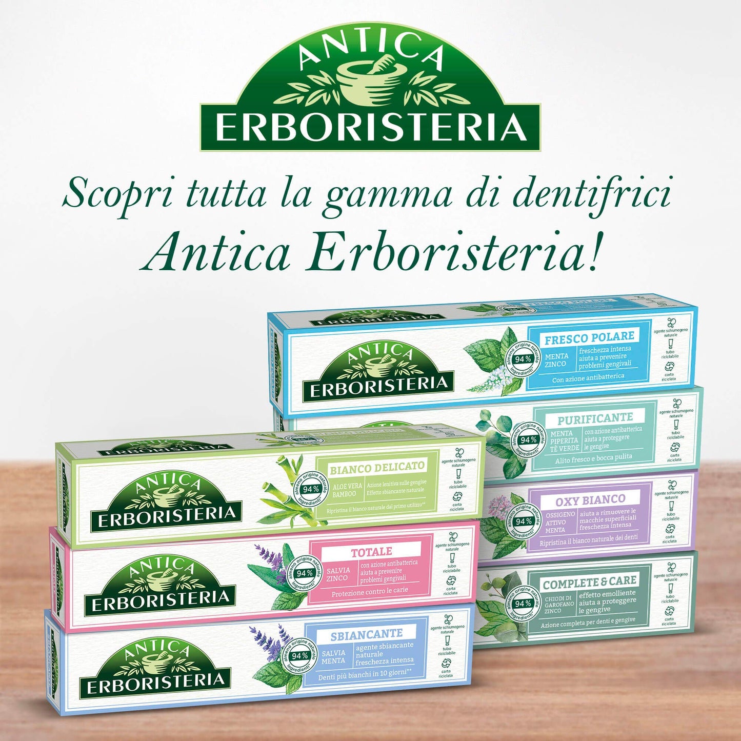 Antica Erboristeria - Dentifricio Sbiancante Naturale, Freschezza Intensa, Denti più Bianchi, Gusto Salvia e Menta - 75 ml