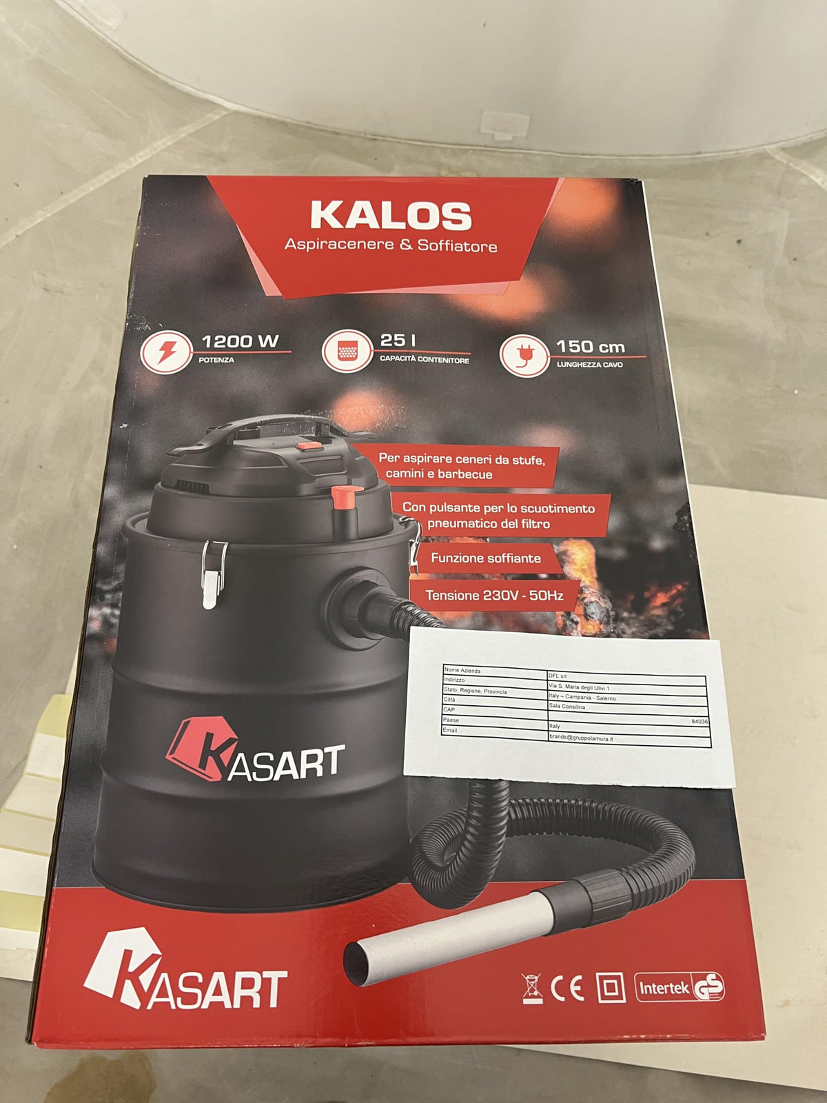 KASART Aspiracenere e Aspirapolvere senza fili 1200 W Ideale per Giardini e Case, Pulizia Profonda e Affidabile di Stufe, Camini e Barbecue, Design Ergonomico e Facile Movimento per Pulizia Interna