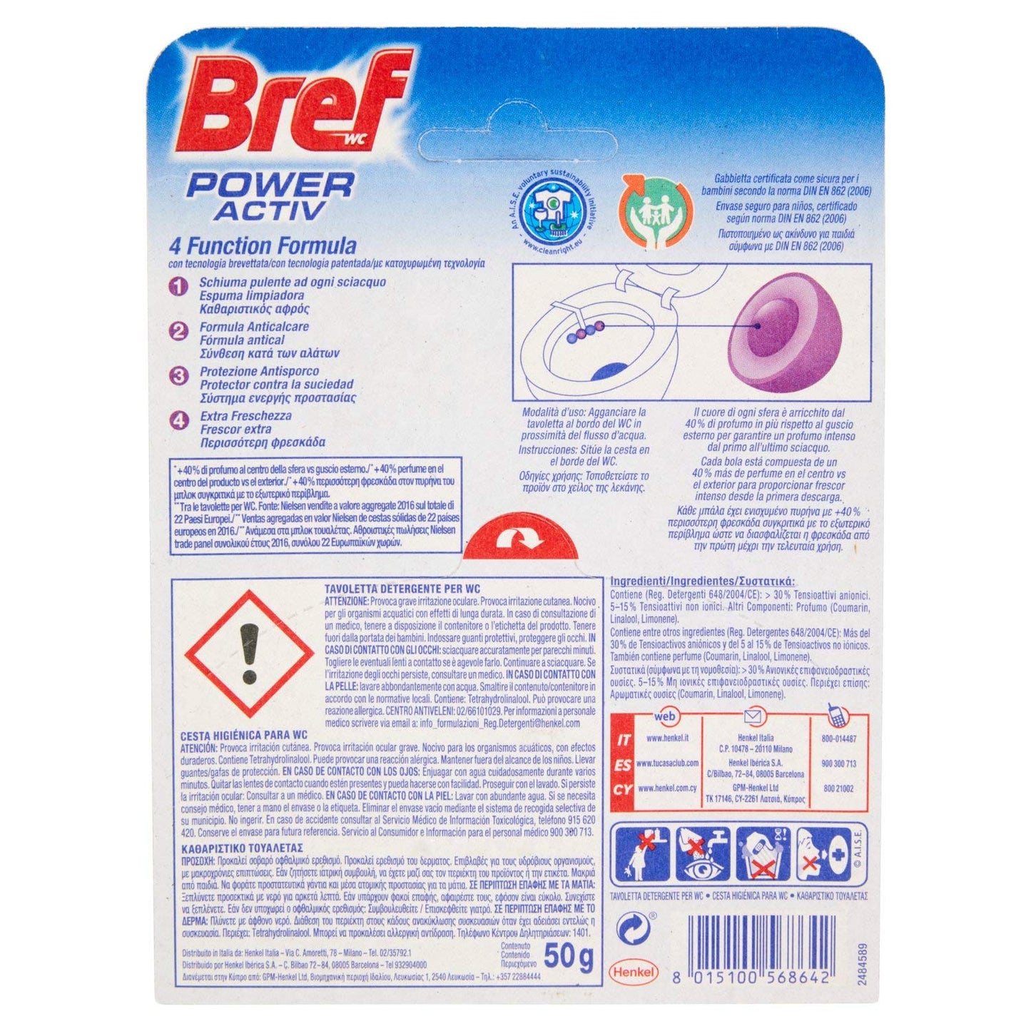 Bref Wc Pwr Active Lavanda [5 pezzi]