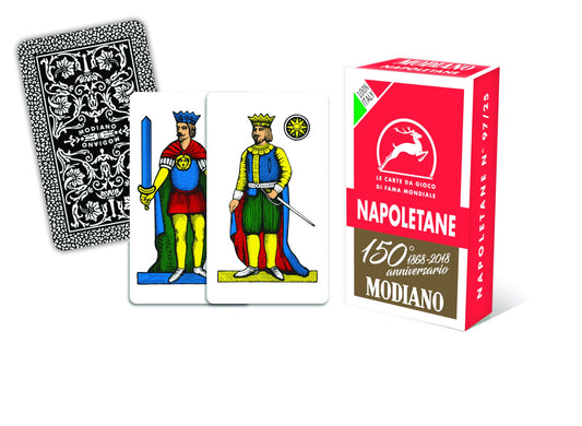 Modiano- Carte Napoletane dei 150 Anni, Colore Rosse, Medium, 300080