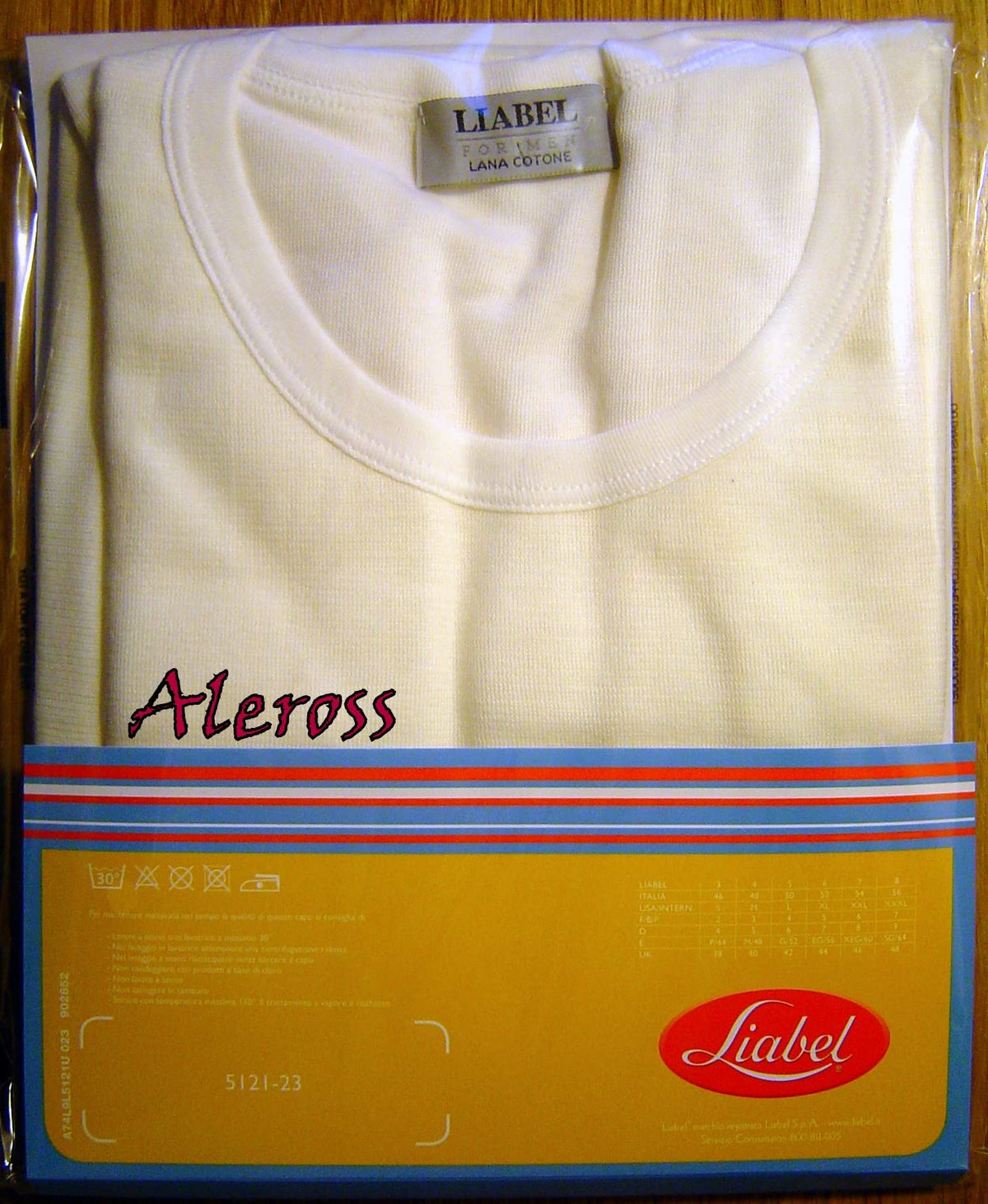 Liabel 2 Maglie Uomo Manica Corta Girocollo Lana/Cotone (5ª-L-50)