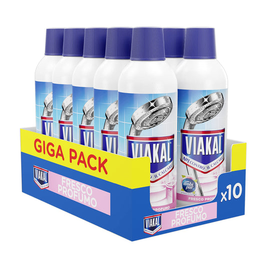 Viakal Anticalcare, Detersivo Liquido per Bagno 10 x 515 ml, Fresco Profumo Ambi Pur, Rimuove Sporco e Batteri, Azione Totale Sul Calcare, Adatto alle Superfici del Bagno, Maxi Formato