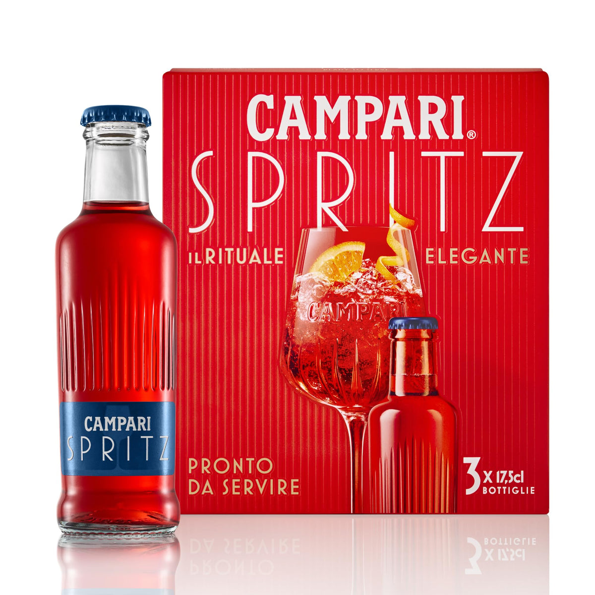 Campari Spritz - Aperitivo Alcolico Pronto da Servire, 3 Bottigliette x 17.5 cl, 10,5% Vol