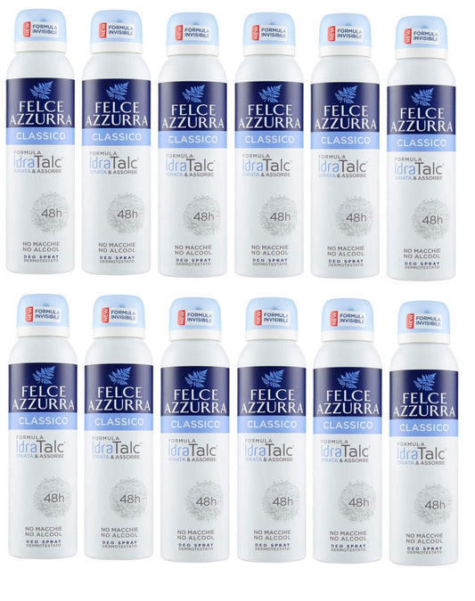 12 x FELCE AZZURRA Deo Persona Spray Profumo Classico 150 Ml