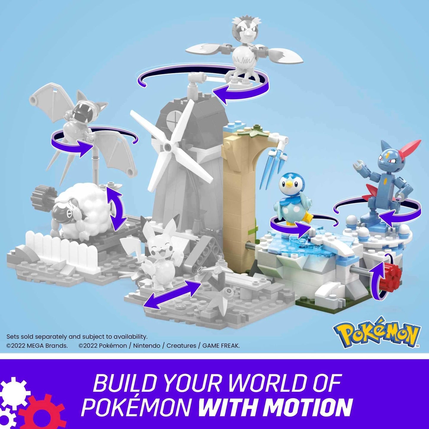 MEGA Pokémon - Piplup e Sneasel Divertimento sulla Neve, set Adventure Builder con 171 pezzi da costruire e sistema Mattoncino movimento, con Pinlup e Sneasel, giocattolo per bambini, 7+ anni, HKT20