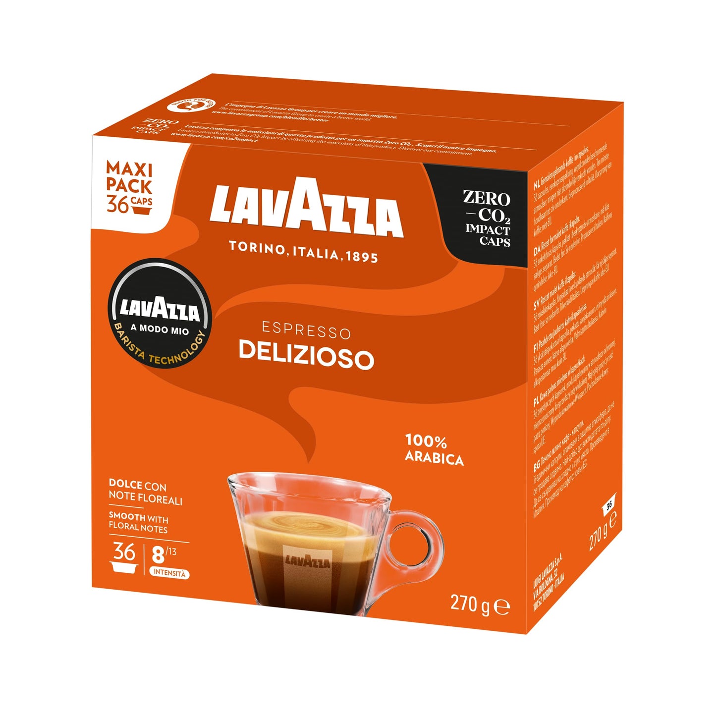 Lavazza A Modo Mio Espresso Delizioso, 360 Capsule, Tostatura Media, 10 Confezioni da 36 Capsule