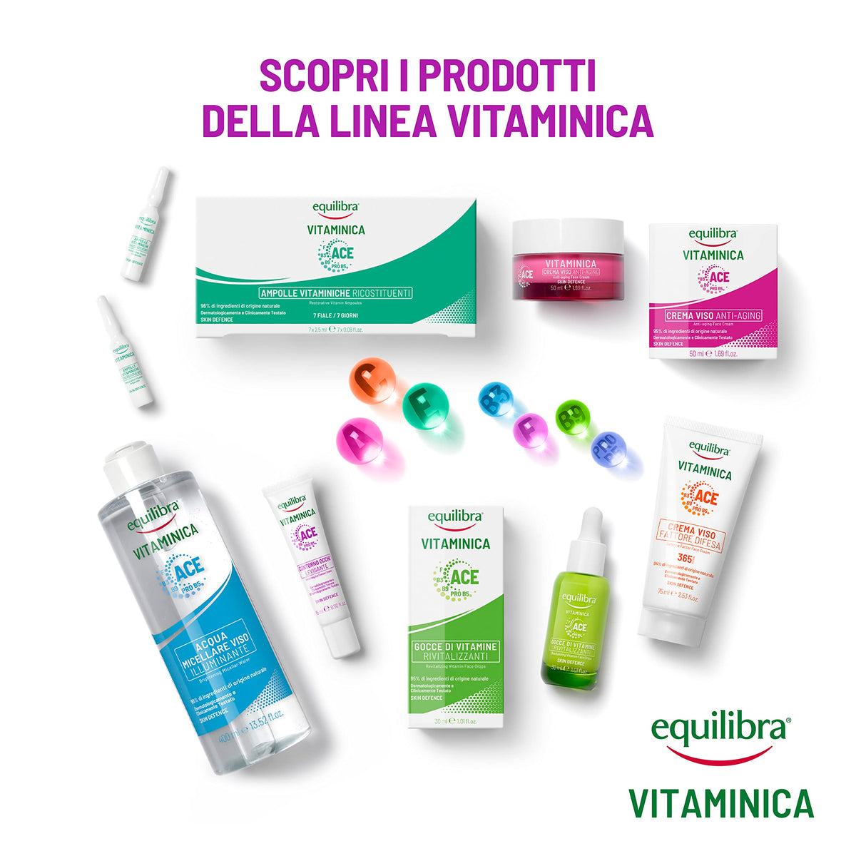 Equilibra Viso, Vitaminica, Contorno Occhi Levigante,con Complesso Multivitaminico, Acido Ialuronico, Caffeina, Burro Pistacchio, Azione Levigante, Contrasta Borse e Occhiaie,15 ml