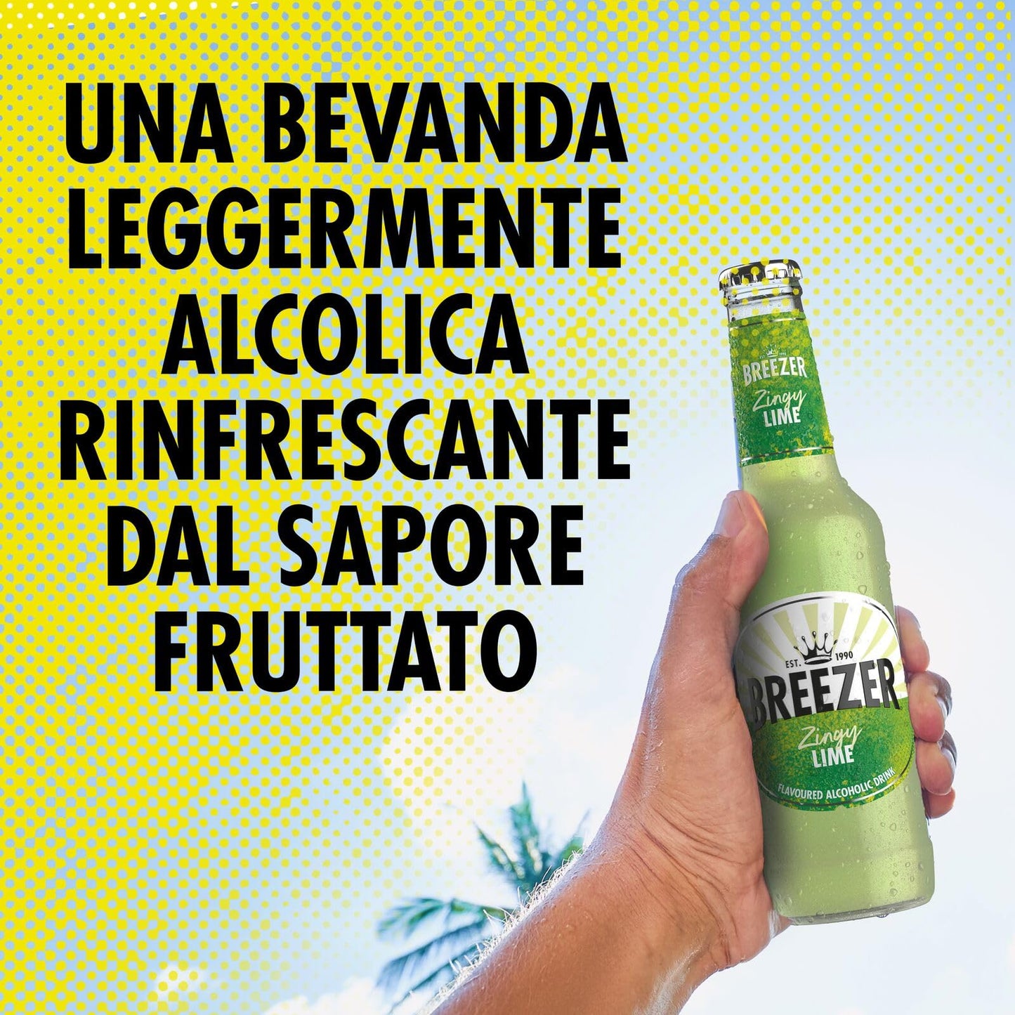 Drink alcolico BREEZER al gusto Lime, vol. 4%, 24 x 27,5 cl / 275 ml, Drink alcolico premiscelato e pronto da bere in bottiglia
