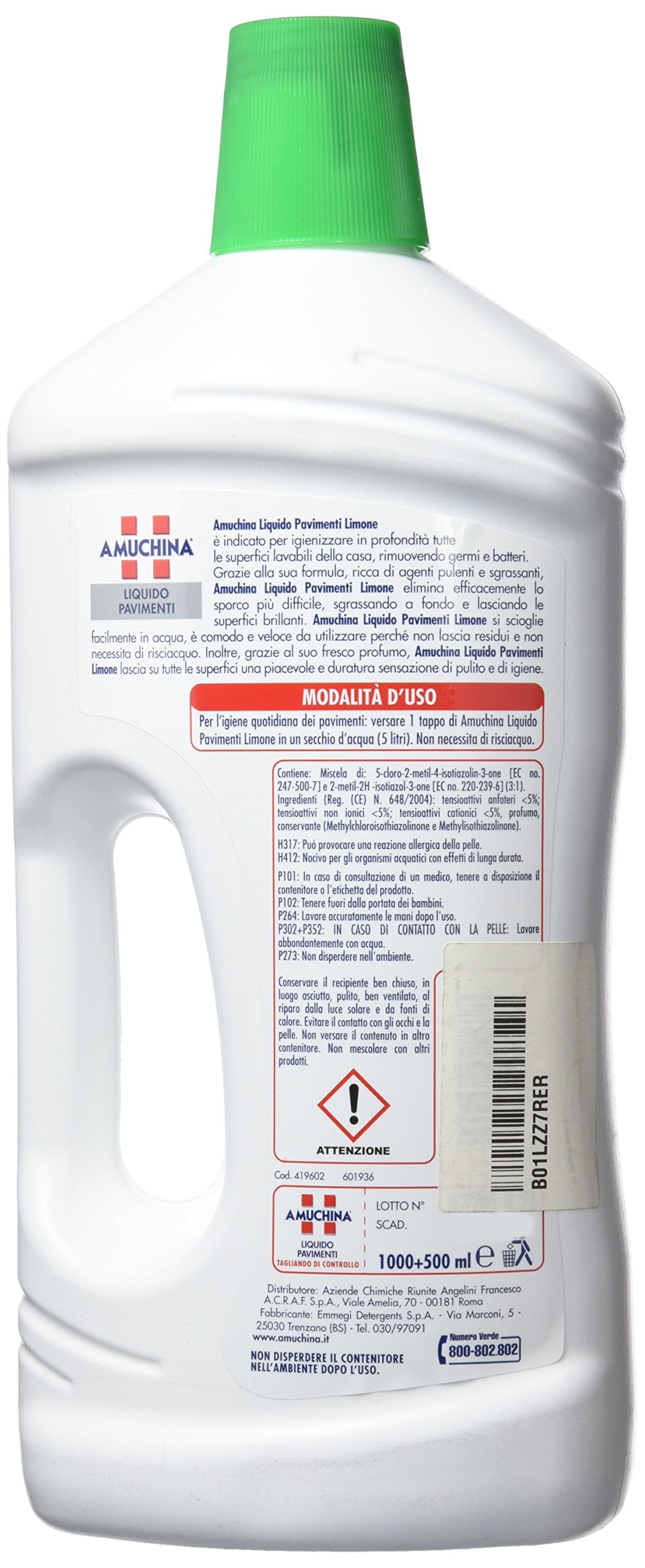 Amuchina Liquido Pavimenti, Rimuove Germi e Batteri - 1.5 L