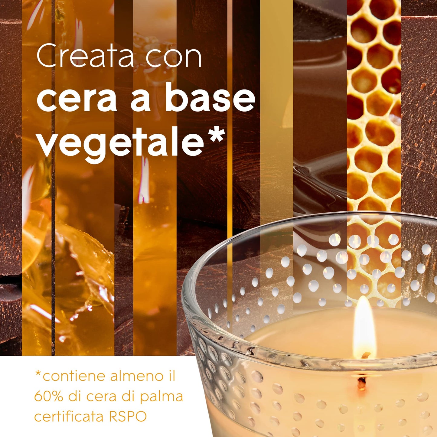 Glade Candela Profumata, Set da 4, con Oli Essenziali, Fragranze Honey & Chocolate, 4x129gr