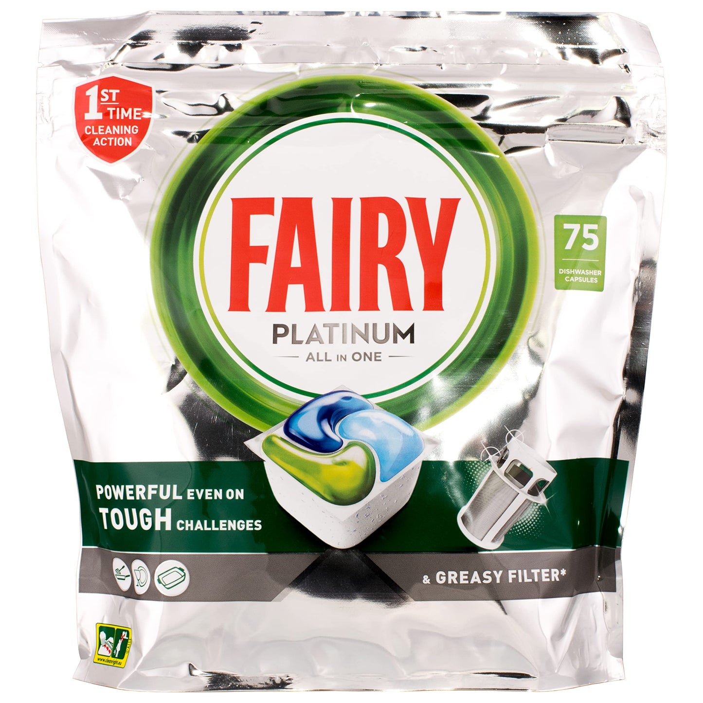 Fairy Platinum All-in-one Pastiglie per lavastoviglie, Confezione da 75 caps