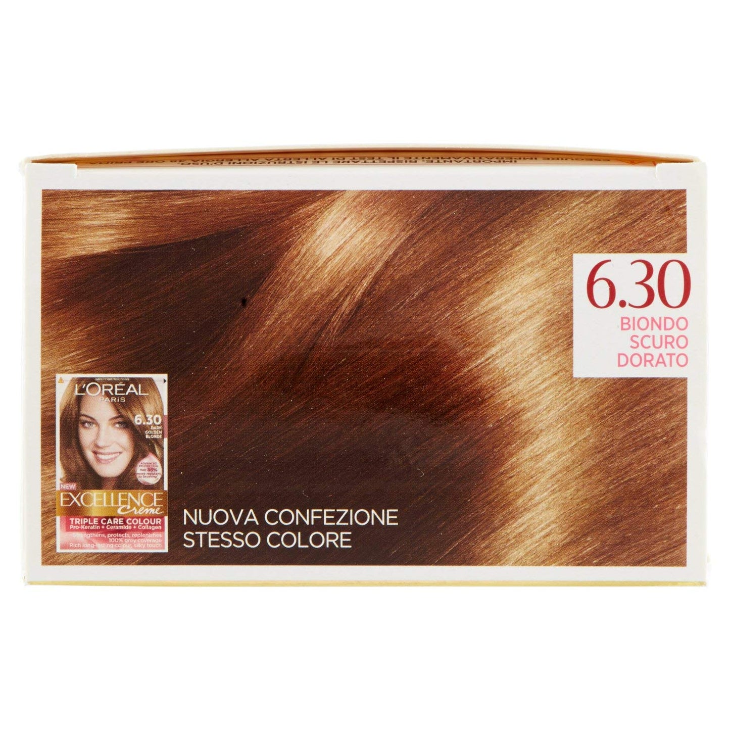 L'Oréal Paris Excellence Crema Colorante Triplo Trattamento Avanzato, 6.3 Biondo Scuro Dorato