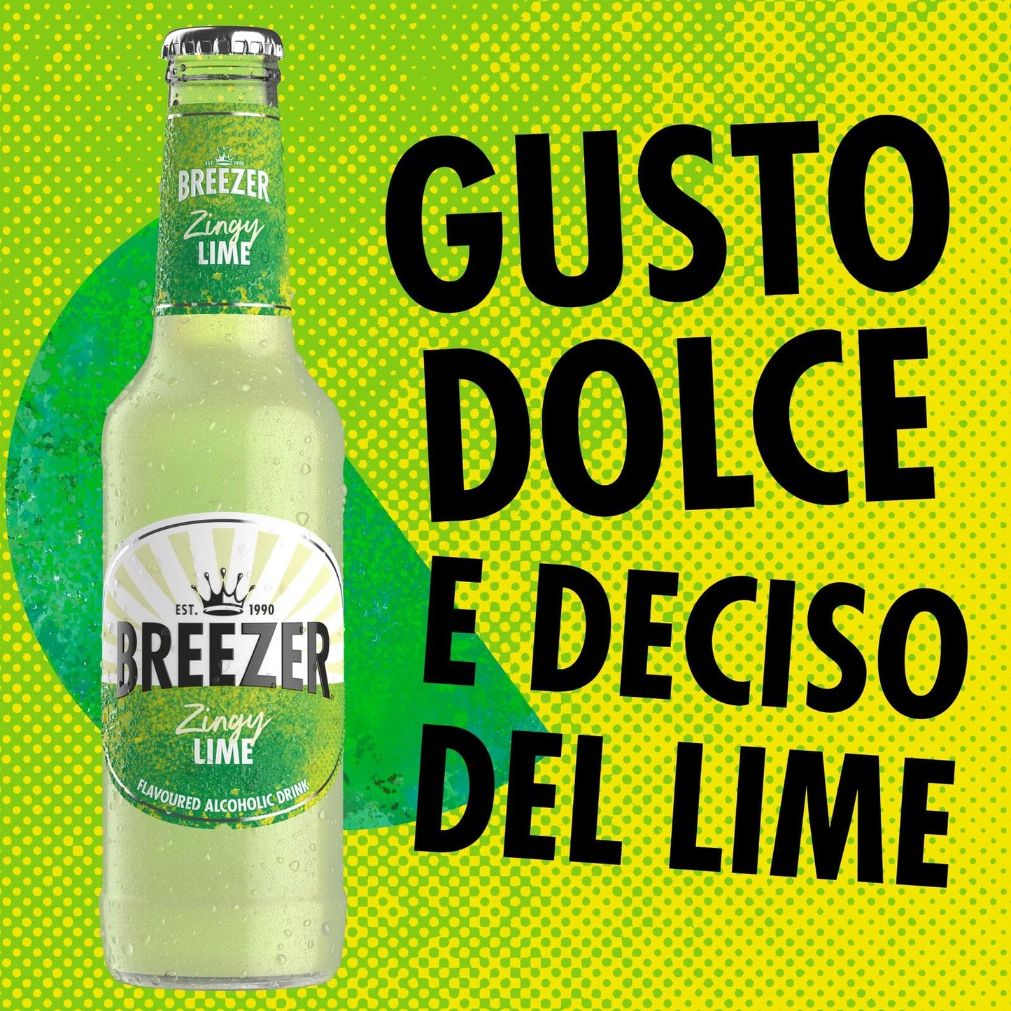 Drink alcolico BREEZER al gusto Lime, vol. 4%, 24 x 27,5 cl / 275 ml, Drink alcolico premiscelato e pronto da bere in bottiglia