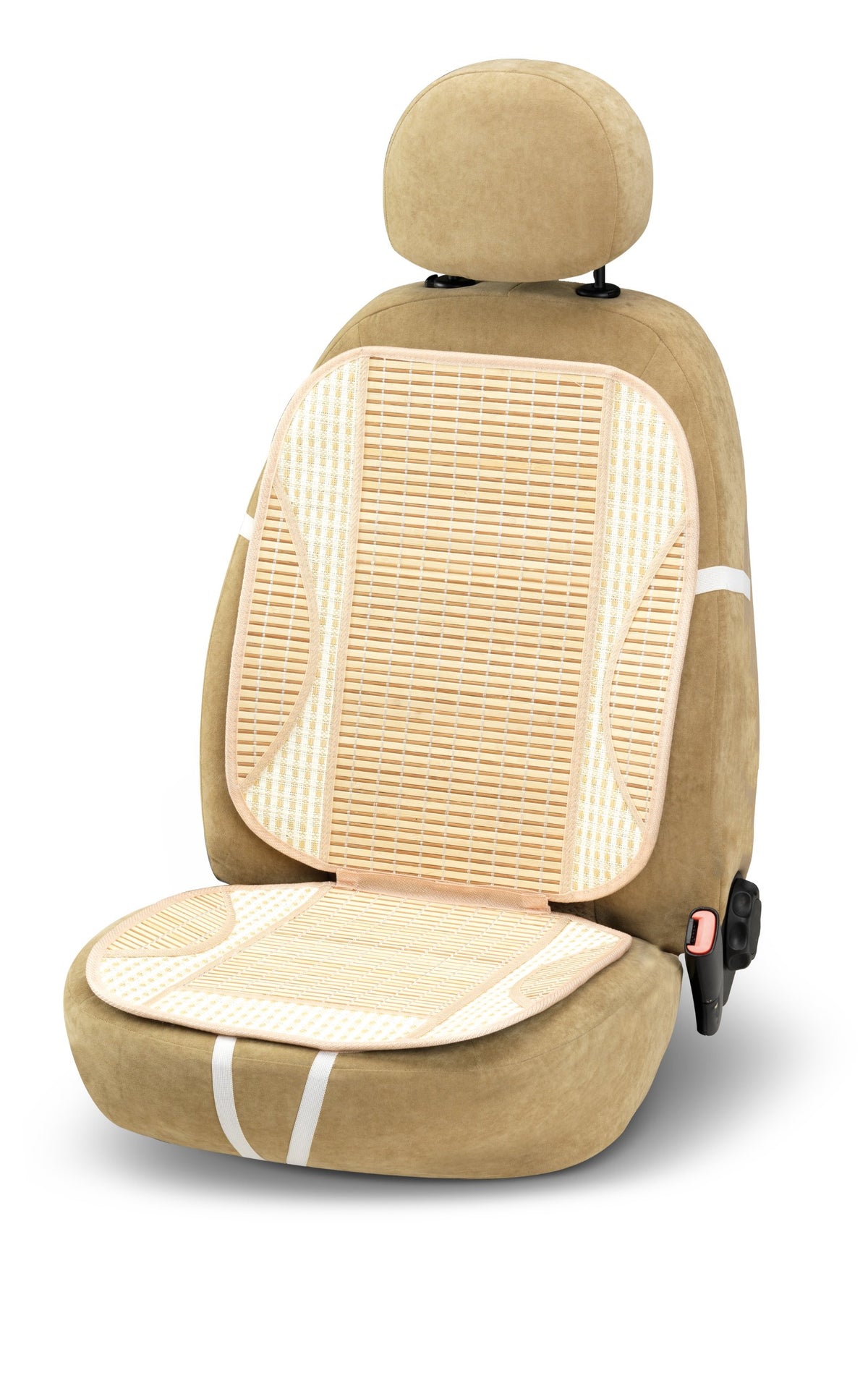 Bottari 12150 Schienale Estivo per Auto Wood in Fibra Naturale di bambù, Colore Beige