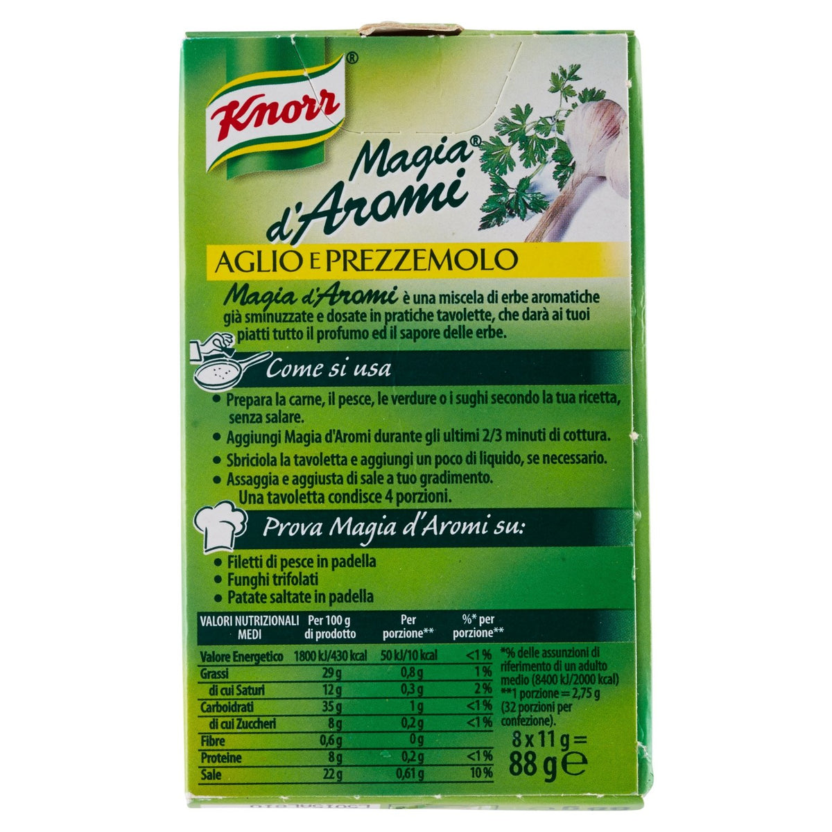 Knorr: Aglio e Prezzemolo - Cubetti da brodo, gusto aglio e prezzemolo, confezione da 8, 11 g ciascuno, confezione da 4