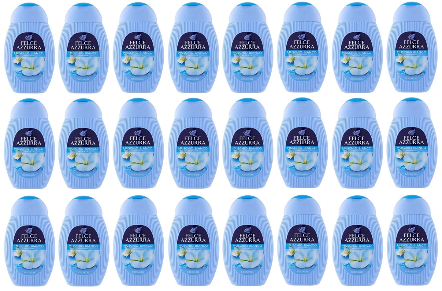 24x Felce Azzurra Muschio Bianco Gel da Doccia - Doccia Gel Bagnoschiuma 250ml