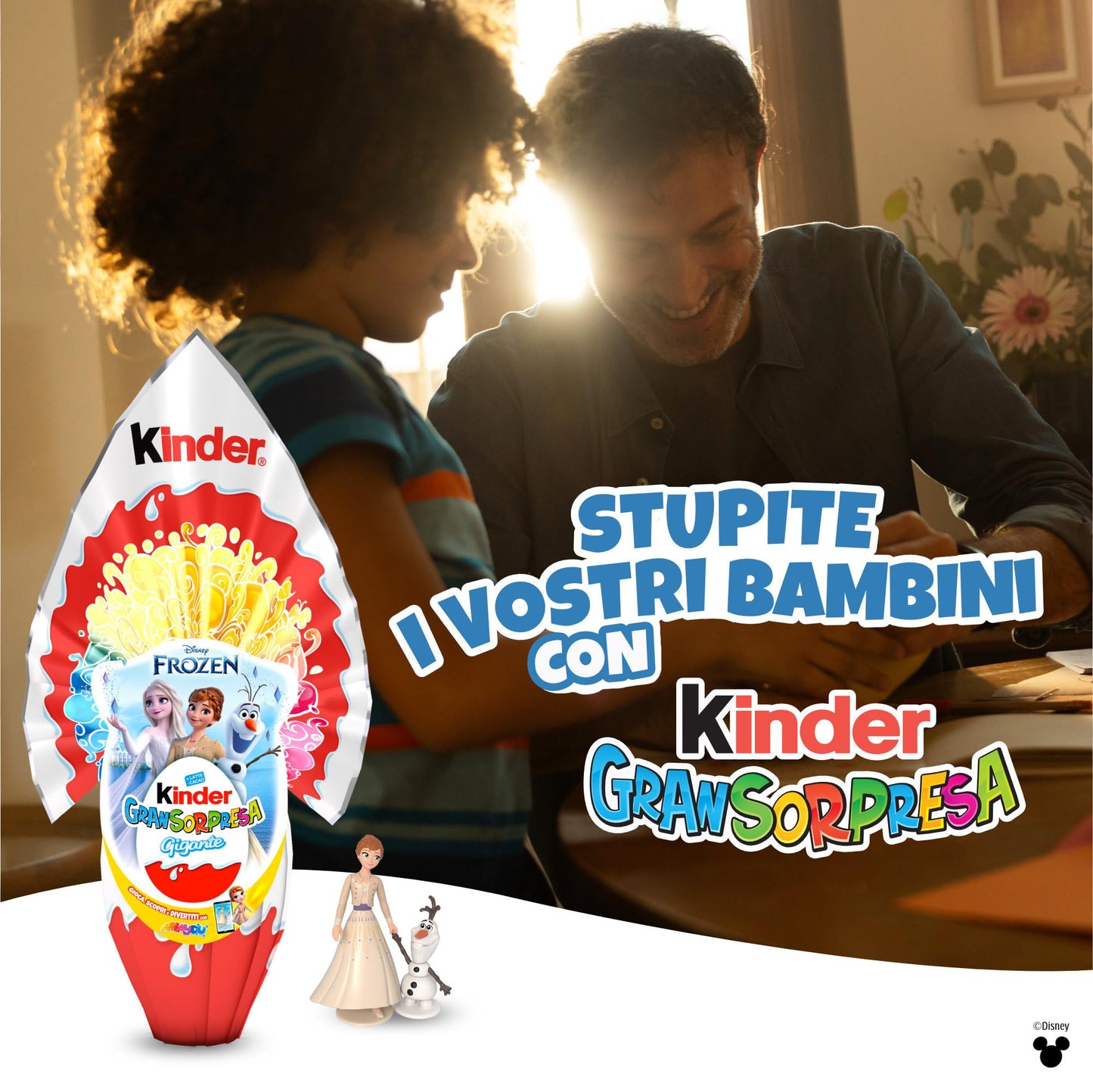 Kinder GranSorpresa Gigante Disney Frozen - Uovo di Pasqua Kinder 2025 di Finissimo Cioccolato al Latte con Sorpresa Disney Frozen, Idea Regalo Pasqua, 320 Grammi