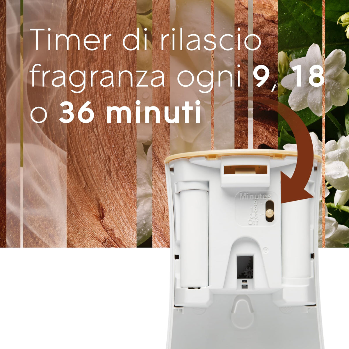 Glade Automatic Spray, Profumatore per Ambienti Base con Ricarica, Fragranza Sandalo di Bali e Gelsomino, Confezione da 1 Diffusore e 1 Ricarica 269 ml
