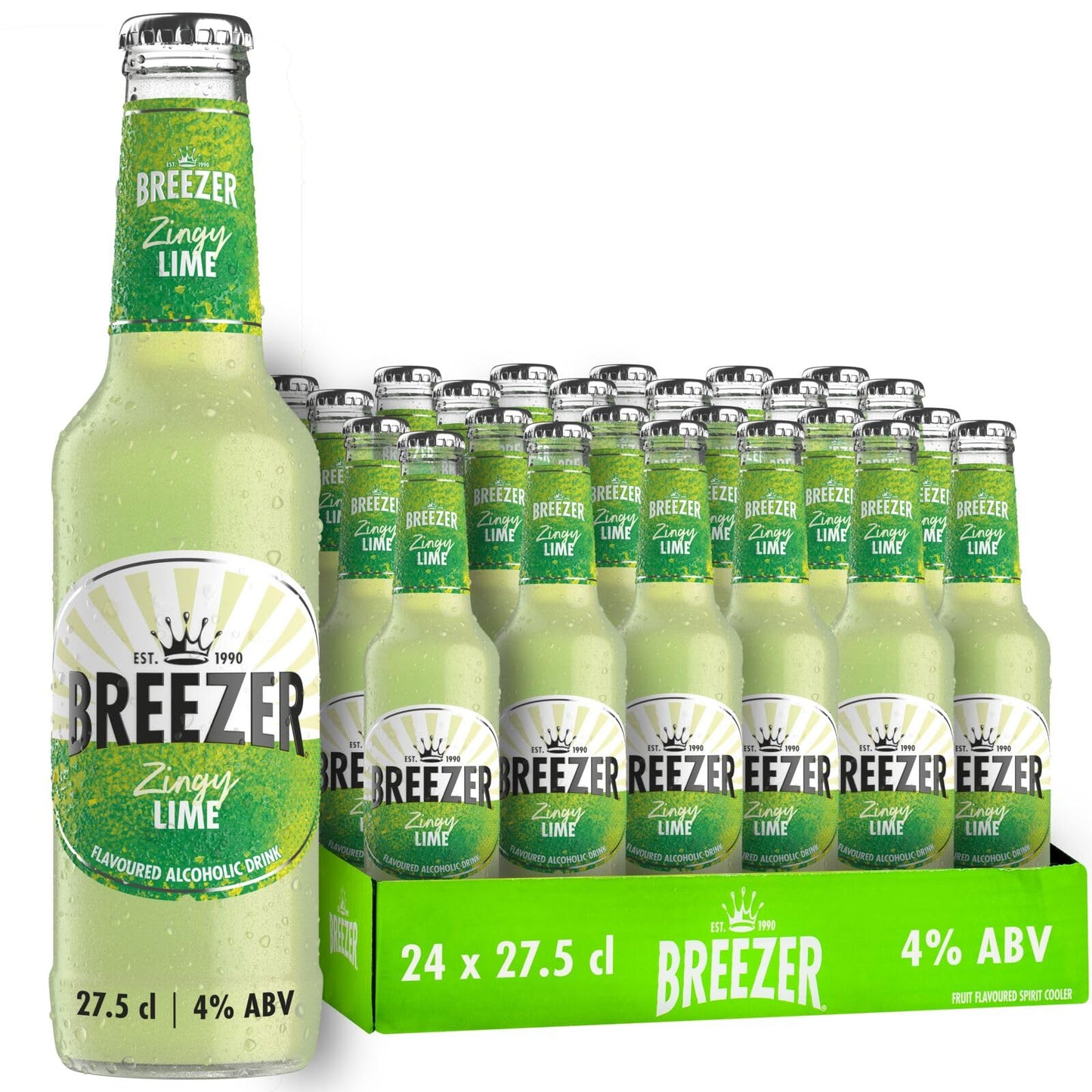 Drink alcolico BREEZER al gusto Lime, vol. 4%, 24 x 27,5 cl / 275 ml, Drink alcolico premiscelato e pronto da bere in bottiglia