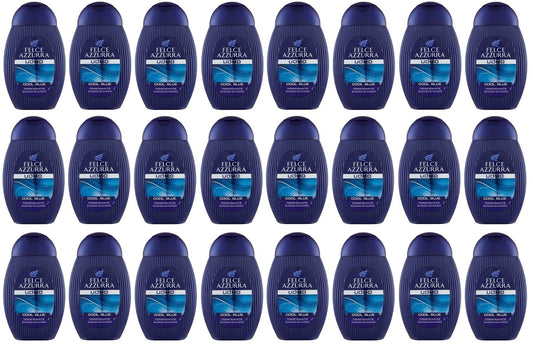 24x Felce Azzurra Doccia Shampoo Uomo Cool Blue Tonificante Shower Shampoo 250ml