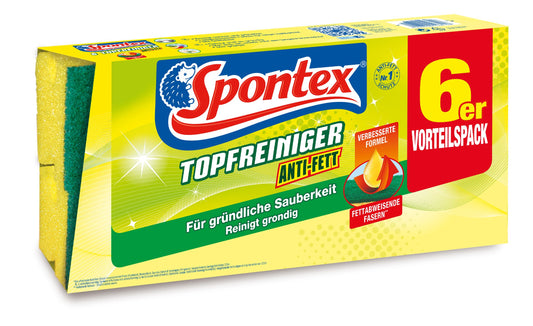 Spontex - Spugna anti grasso, confezione risparmio da 6