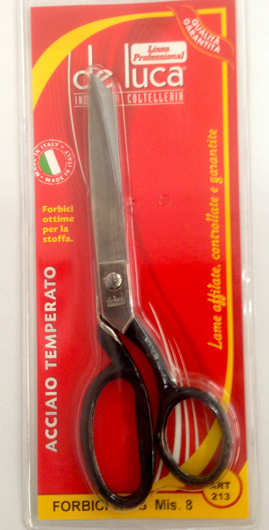 De Luca Forbici da Sarto Tipo 'Wiss' in Acciaio Nichelato. Manico Verniciato.