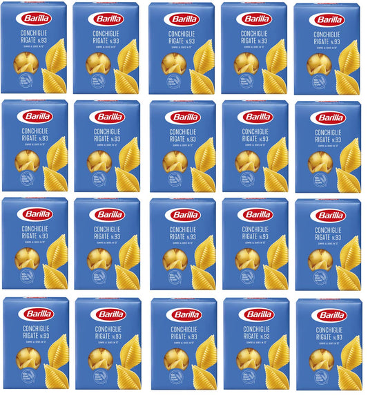 Barilla 20 x Conchiglie Rigate Italian Pasta n. 93, 500 g