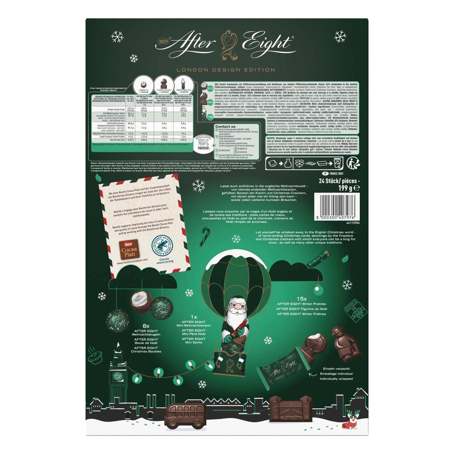 After Eight Calendario dell'Avvento con cioccolato e menta 199 g