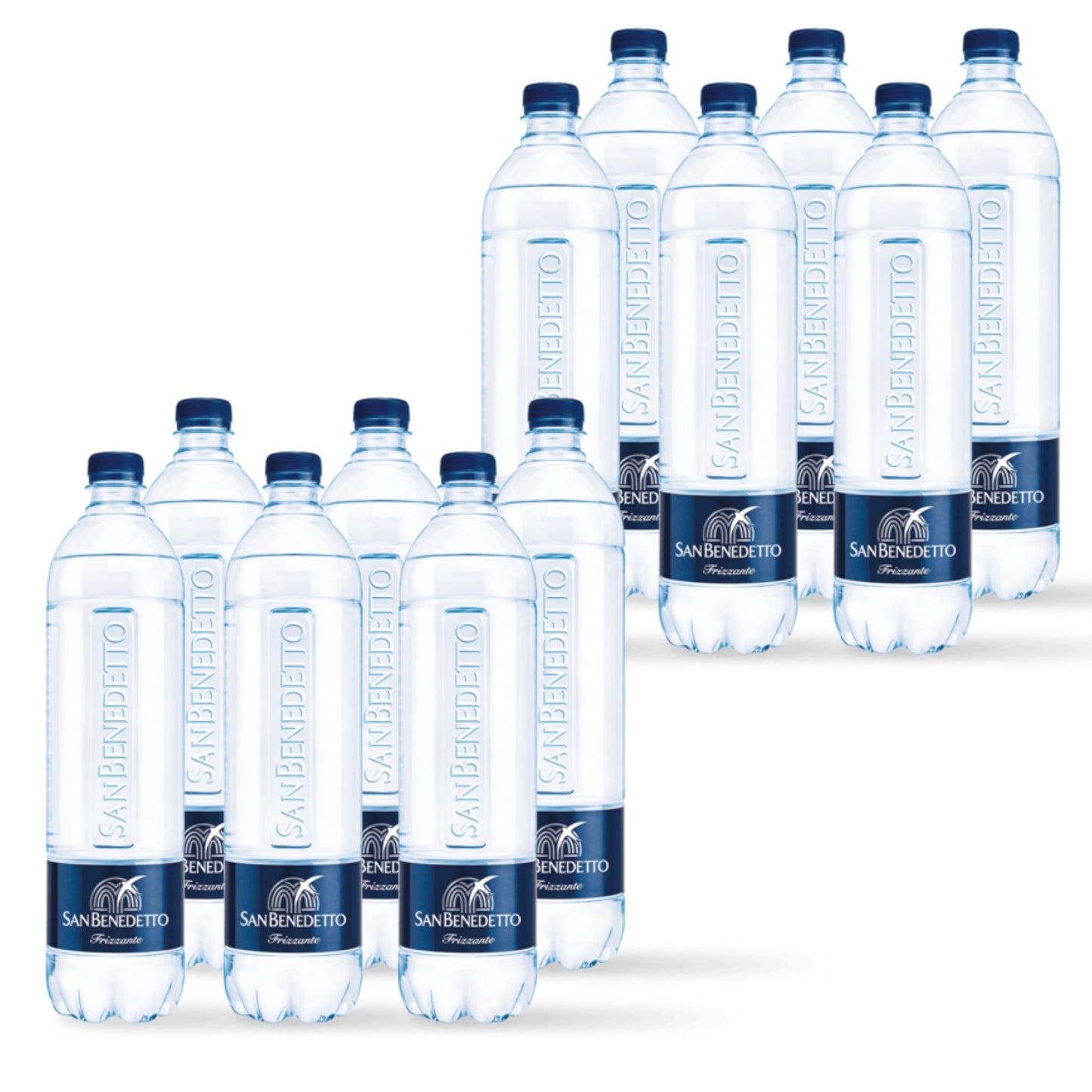 Acqua San Benedetto Tower Frizzante 1l | Acqua Minerale Frizzante Tower Icon Fonte Benedicta | Confezione da 12 Bottiglie di PET da 1000ml