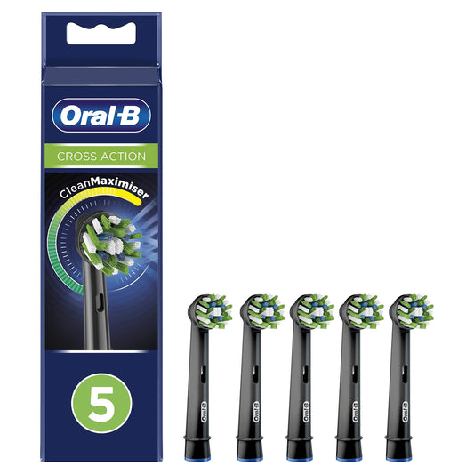 Testine Di Ricambio nere Oral-B Cross Action, Confezione Da 5 Pezzi