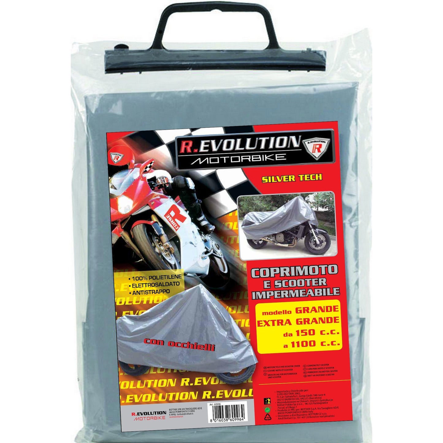 Bottari 60996 Coprimoto, Impermeabile, Argento, Taglia 02