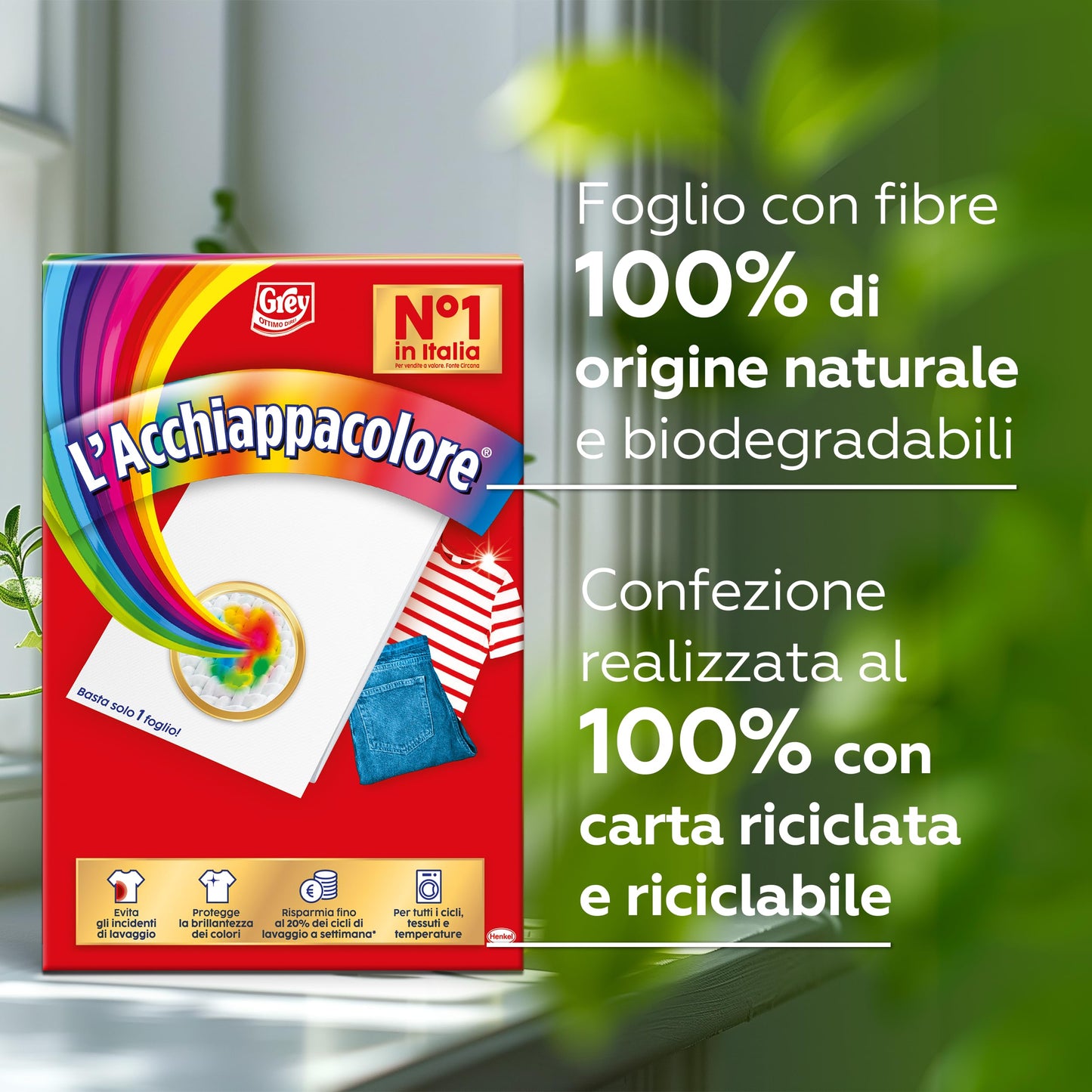 Grey L'Acchiappacolore Fogli Cattura Colore Lavatrice Evita Incidenti Lavaggio, Foglietti Acchiappacolore e Anti Sporco, Confezione da 22 fogli