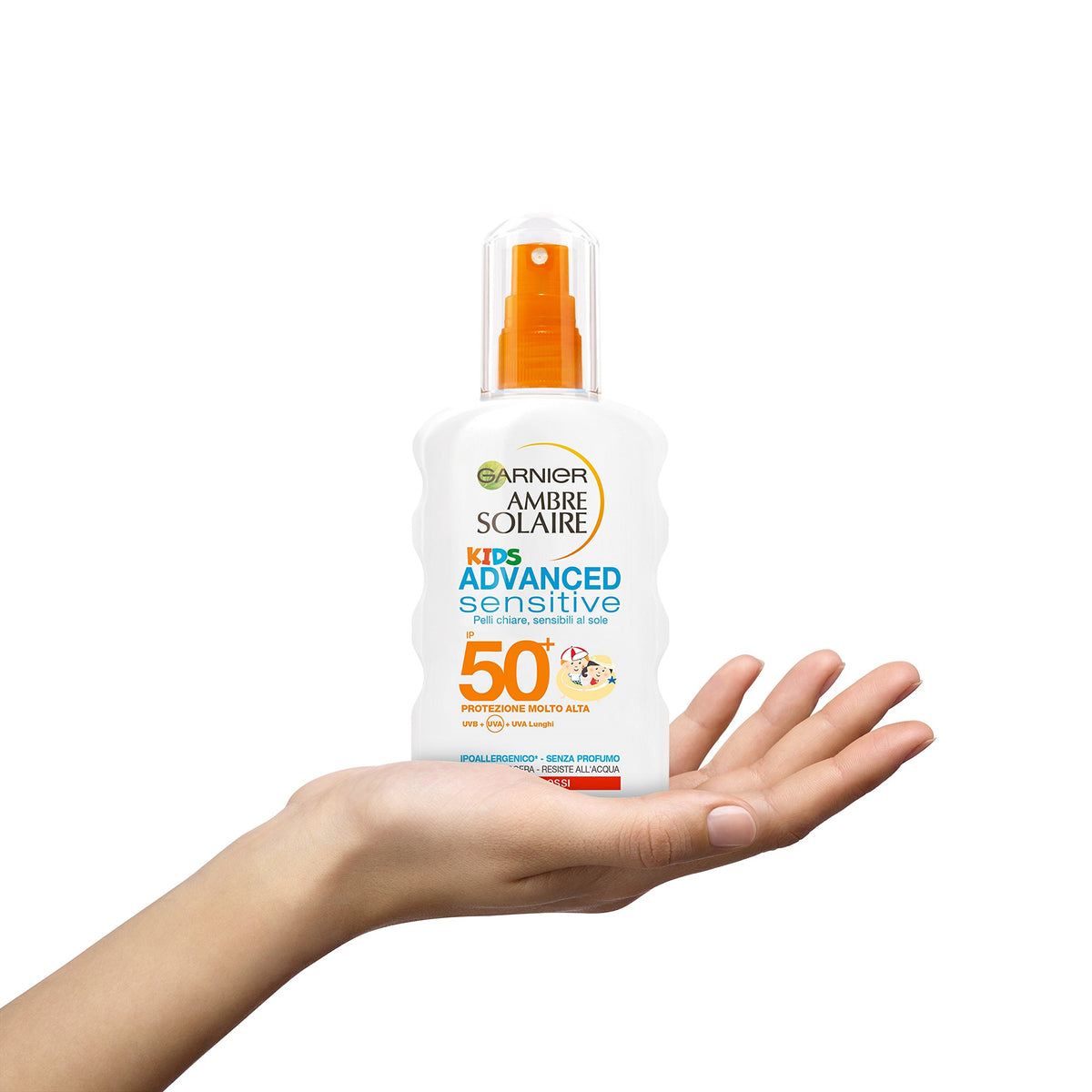 Garnier Ambre Solaire Advanced Sensitive Spray Protettivo per Bambini, Ip50+, 200 ml
