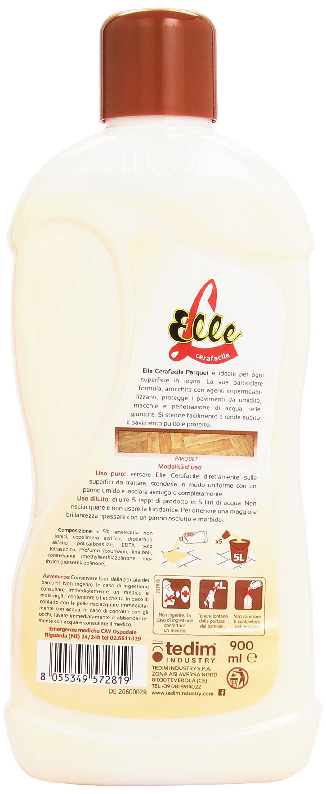 Elle - Cerafacile Parquet, Con Cera Naturale - 900 Ml