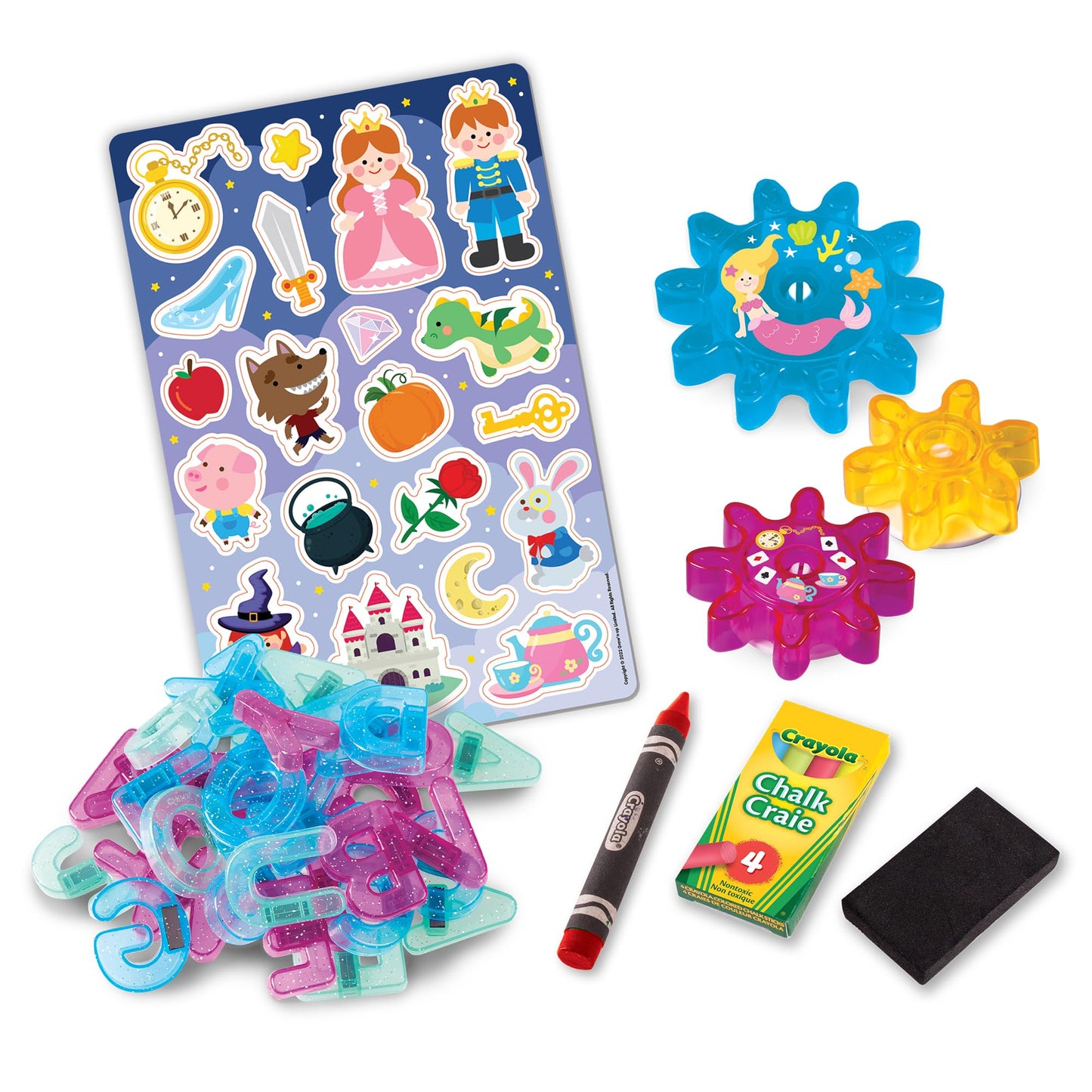 Crayola Crea la Tua Favola, Lavagna a Due superfici Magnetico Bianco e Lato Gesso Nero, attività Creativa e Regalo per Bambini dai 3 Anni in su, Multicolore, 5106-01