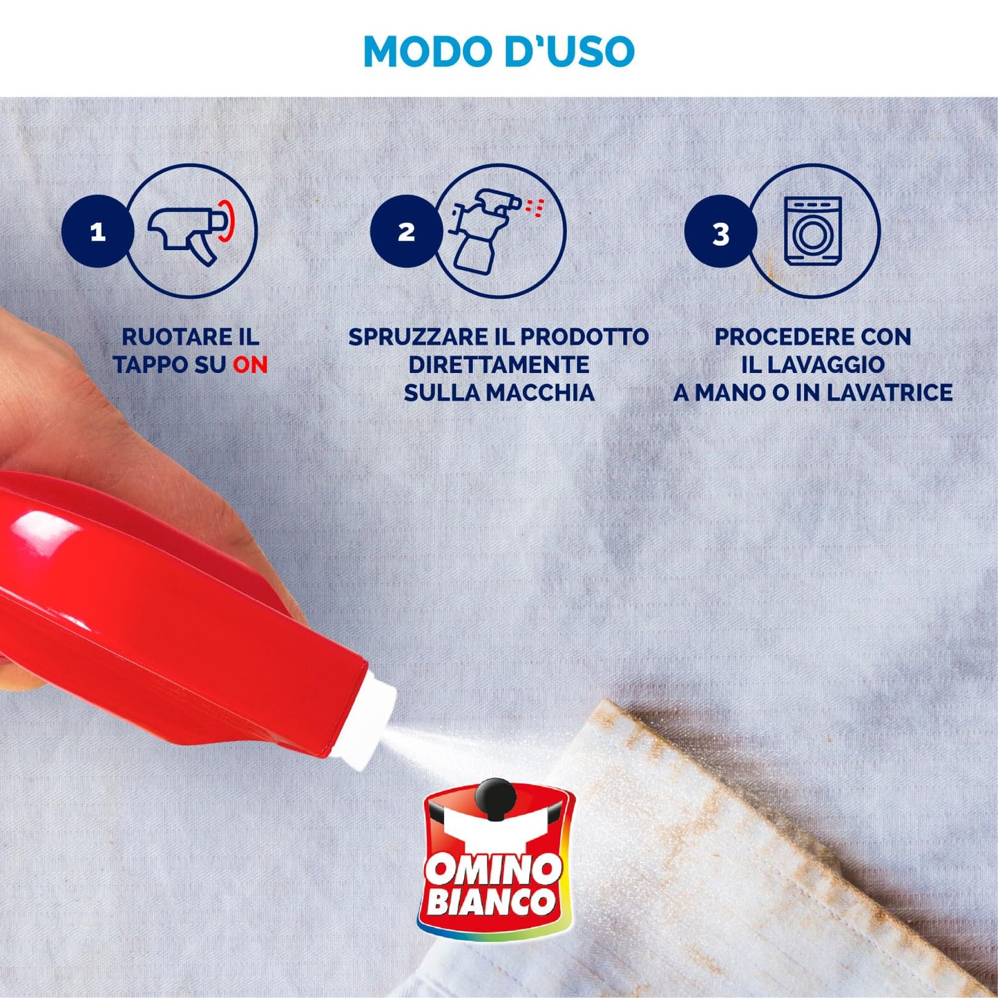 Omino Bianco - Smacchia e Sgrassa 2 in 1, Pre-Trattante Spray con Azione Smacchiante e Sgrassante, con Marsiglia, 2 Pezzi da 500 ml