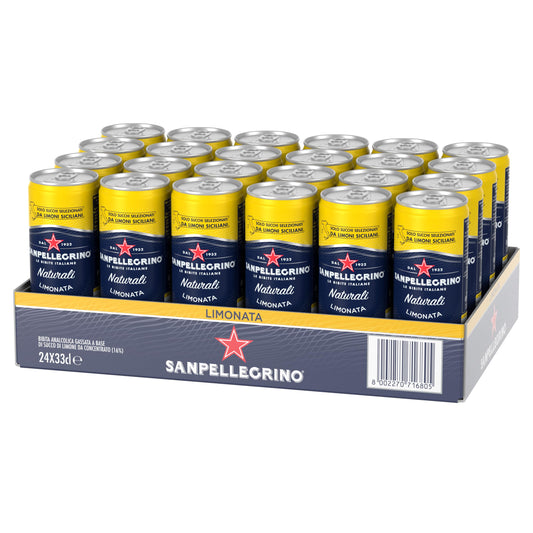 BIBITE SANPELLEGRINO, Limonata, Bevanda Gassata Analcolica - 24 lattine da 330ml
