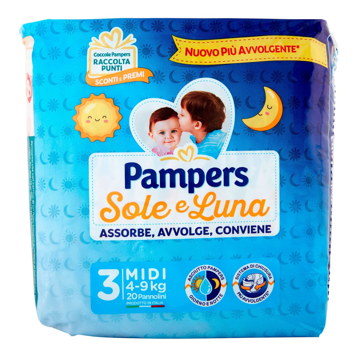 PAMPERS SOLE E LUNA MIDI x20