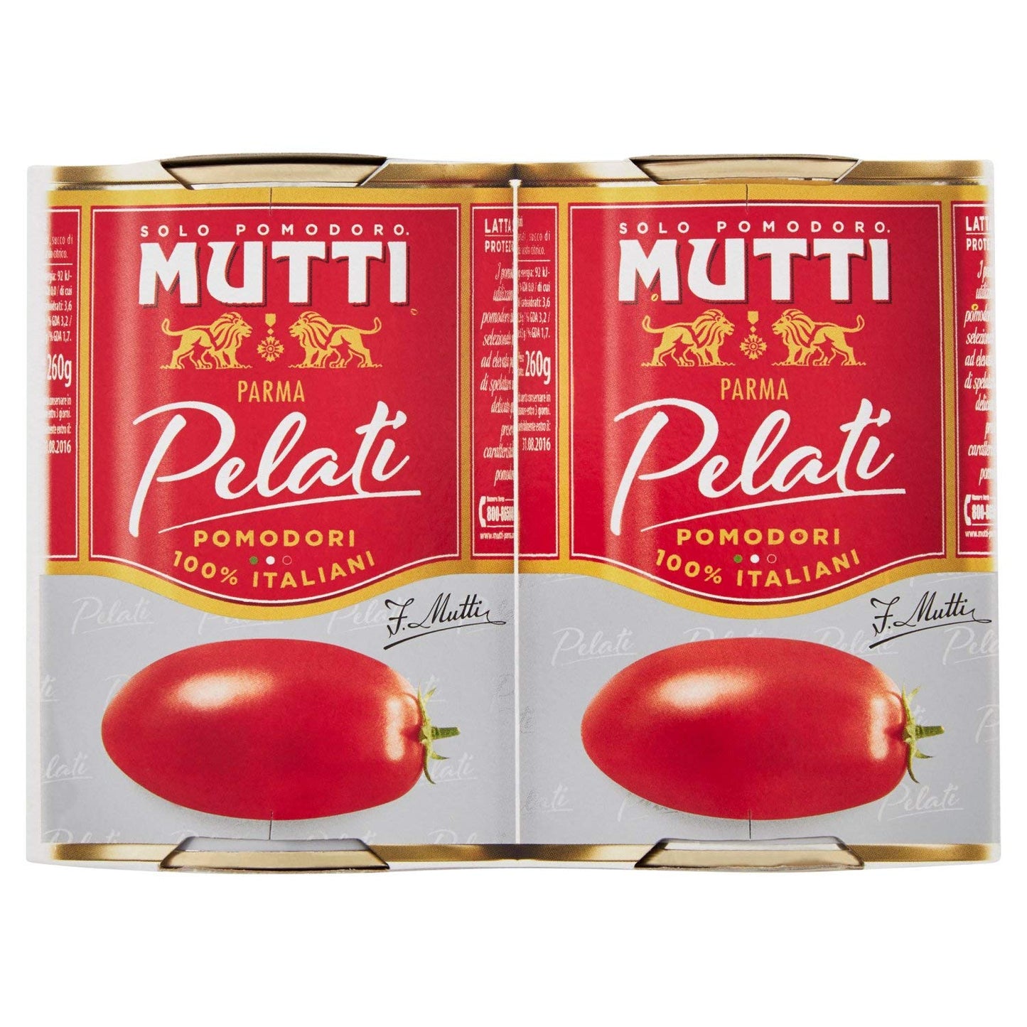 Mutti Pomodori Pelati Gr400 X 2 Lattine, 800g