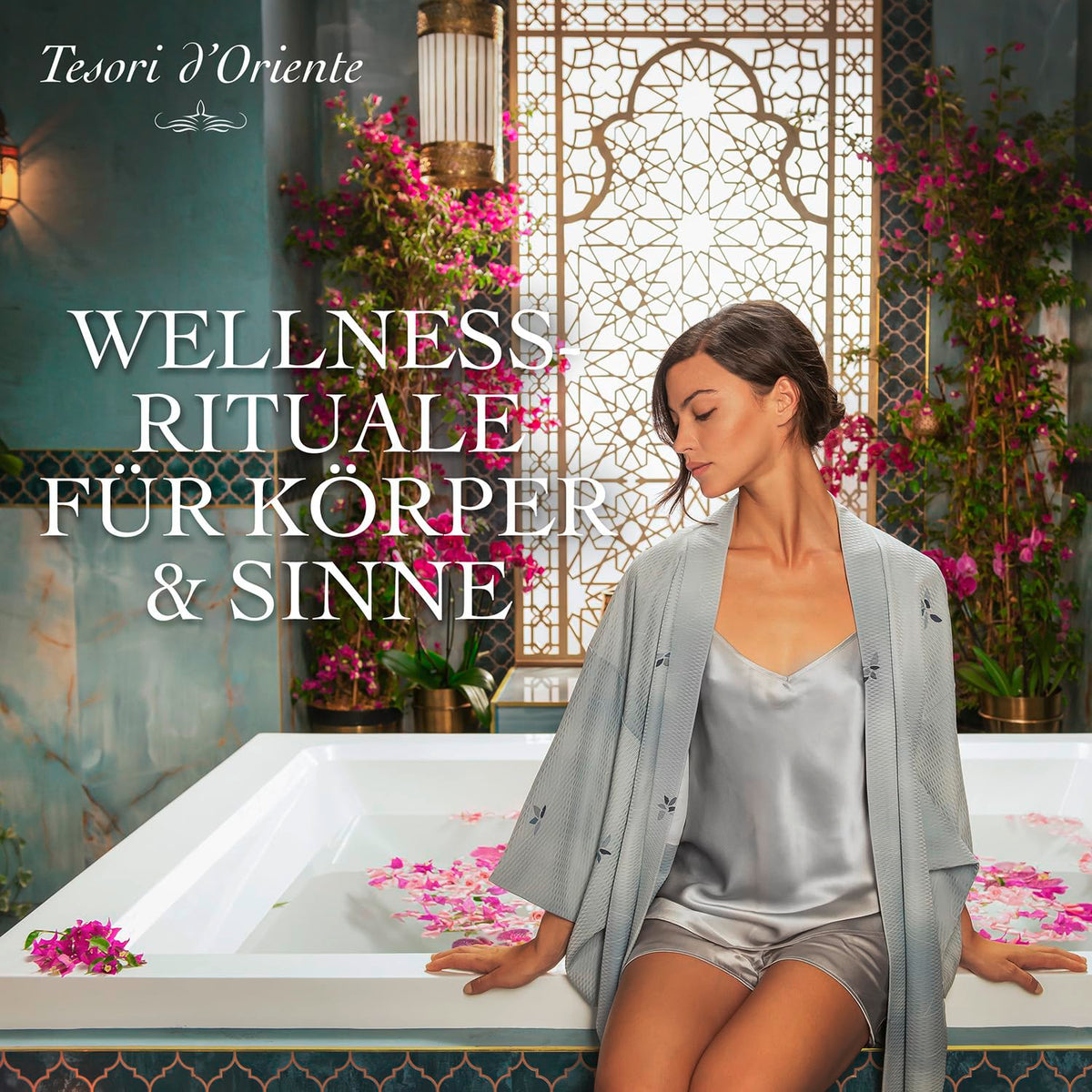 TESORI D'ORIENTE d'Oriente - Bagno in crema Byzantium, 500 ml, aromatico con rosa nera e labdano per la cura del corpo e dei sensi