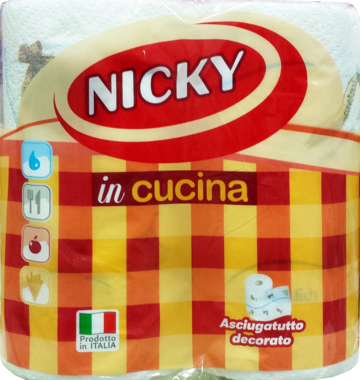 15 x NICKY Carta Cucina Colors 2 Veli Maxi Rotolo 63 Strappi 2 Pz