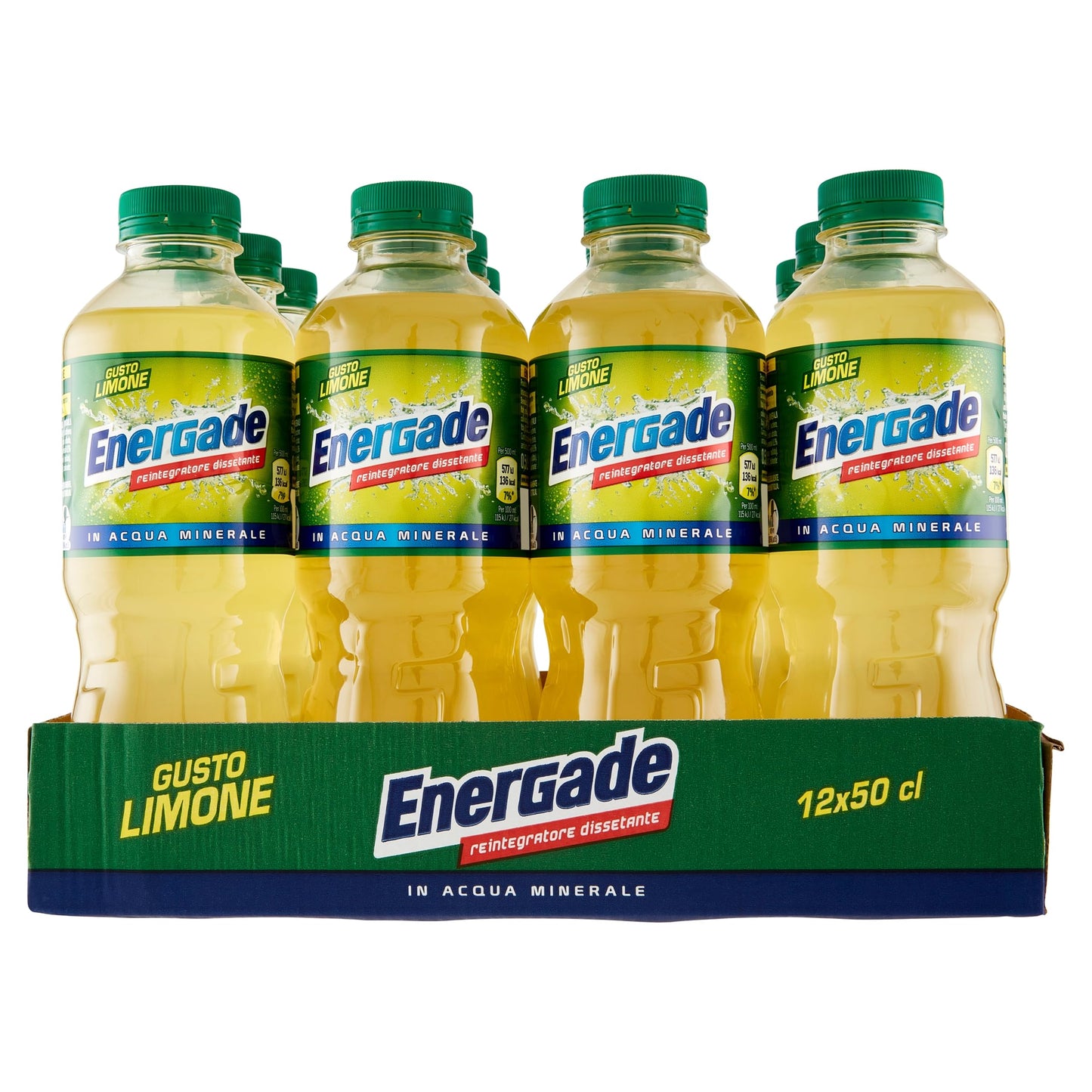 Energade, Bevanda Reintegrante 12x0,5L, Gusto Limone, Con Sali Minerali, Perfetta Per L'Attività Fisica, Formato On-the-Go per Idratazione Post-Sportiva