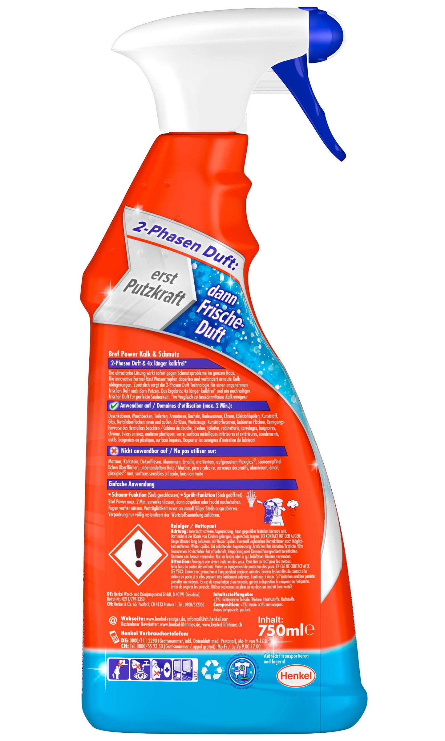 Bref Power - Detergente per il bagno, contro lo sporco e il calcare