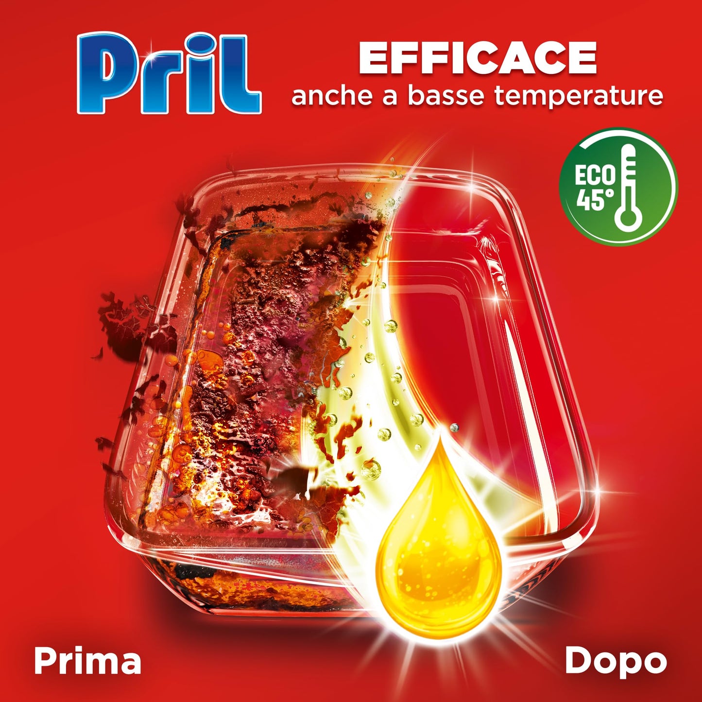 Pril Gel All in One Sciogli Grasso Detersivo Lavastoviglie Liquido Multi-Azione Sporco Difficile, 8 Confezioni da 35 lavaggi