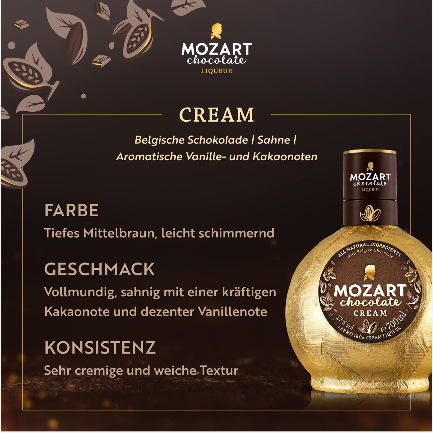 Mozart Chocolate Cream Gold Liquore - 700 ml